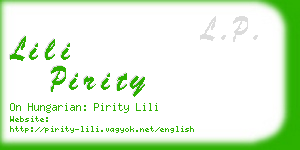 lili pirity business card